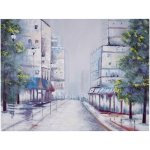 Hhg - tableau peinture à huile, ville, peint à la main à 100%, toile de décoration murale xl, 120x90cm ... Hhg - tableau peinture à huile, ville, peint à la main à 100%, toile de décoration murale xl, 120x90cm ...