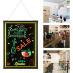 Tableau publicitaire lumineux � led, 70 x 50 cm, avec 7 couleurs de lumi�re, 18 combinaisons, 8 surligneurs, ...