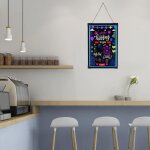 Tableau publicitaire lumineux � led - 80 x 60 cm - avec 7 couleurs de lumi�re - 18 combinaisons - 8 surligneur ...