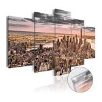 Tableau sur verre acrylique 'new york city : morning sky' 50 x 100 cm Tableau sur verre acrylique 'new york city : morning sky' 50 x 100 cm
