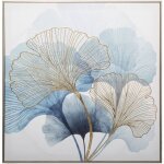 Tableau encadré « ginko » imprimé sur toile de 58 x 58 cm ? décoration murale élégante pour intérieur ... Tableau encadré « ginko » imprimé sur toile de 58 x 58 cm ? décoration murale élégante pour intérieur ...
