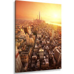 Hxadeco - tableau urbain new york coucher de soleil sur manhattan - 50x80 cm