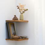 Tablette bois teck huil� carr� - etag�re murale - 18x235x235mm - etag�re de bureau, cuisine, salle de ...