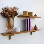 Tablette bois teck huil� rectangle - etag�re murale - 18x180x600mm - etag�re de bureau, cuisine, salle ...