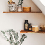 Tablette bois teck huil� rectangle - etag�re murale rustique - 18x120x900mm - etag�re de bureau, cuisine, ...