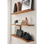 Tablette bois teck indo huil� rectangle - etag�re murale rustique - 18x110x600mm - etag�re de bureau, ...