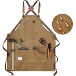 Tablier � outils robuste en toile �paisse - 6 poches et 2 passants, dos crois� ajustable pour hommes ...