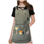 Tablier tablier professionnel en toile avec poches pour femmes hommes adultes, ajustable caf� lait th� ...