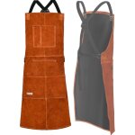 Tablier de soudeur avec 6 poches, tablier de travail en cuir anti - chaleur ignifuge, r�glable de m � ...