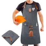 Sjlerst - tablier de soudeur, 8 poches, tablier en toile pour le travail du bois, tablier impermable ...