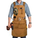 Tablier de travail du bois pour homme de 567 g avec 9 poches � outils, tablier en toile cir�e robuste, ...