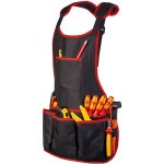 Tablier de travail robuste - 15 poches  outils, tablier de travail en tissu oxford impermable noir, ...