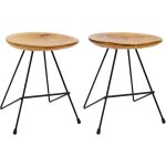 Tabourets lot de 2 bois de teck massif vidaxl855107