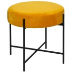 Tabouret arty velours jaune moutarde atmosphera crateur d'intrieur