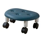 Tabouret d'atelier rond à roulettes réglable pivotable à 360° - bleu Tabouret d'atelier rond à roulettes réglable pivotable à 360° - bleu