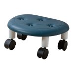 Tabouret d'atelier rond � roulettes r�glable pivotable � 360� - bleu