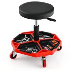 Tabouret d'atelier  roulettes, charge max 150kg, tabouret  roulettes rglable avec rangement d'outils, ...