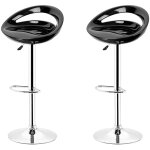 Tabouret de bar lot de 2 abs pivotant et rglable en hauteur chaise de bar noir