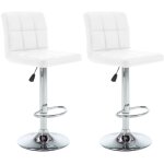 Tabourets de bar lot de 2 - tabourets hauts - chaises fauteuil de bar blanc similicuir vidaxl