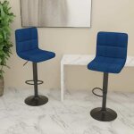 Tabourets de bar lot de 2 - tabourets hauts - chaises fauteuil de bar bleu tissu vidaxl