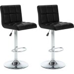 Tabourets de bar lot de 2 - tabourets hauts - chaises fauteuil de bar noir similicuir vidaxl