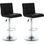 Tabourets de bar lot de 2 - tabourets hauts - chaises fauteuil de bar noir similicuir vidaxl