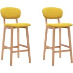 Vidaxl - tabourets de bar lot de 2 jaune moutarde tissu