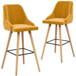 Vidaxl - tabourets de bar lot de 2 jaune velours Vidaxl - tabourets de bar lot de 2 jaune velours