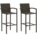 Vidaxl - tabourets de bar lot de 2 marron résine tressée Vidaxl - tabourets de bar lot de 2 marron résine tressée
