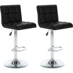 Tabourets de bar lot de 2 noir similicuir
