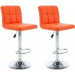 Tabourets de bar lot de 2 orange similicuir vidaxl