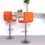 Tabourets de bar lot de 2 orange similicuir vidaxl