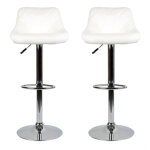 Sifree - tabouret de bar lot de 2 avec si�ge bien rembourr�, tabourets en cuir artificiel r�glable - ...