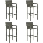 Vidaxl - tabourets de bar lot de 4 gris r�sine tress�e