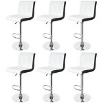 Tabouret de bar lot de 6 chaises de bar reglable en hauteur tabourets de cuisine en similicuir avec dossier ... Tabouret de bar lot de 6 chaises de bar reglable en hauteur tabourets de cuisine en similicuir avec dossier ...