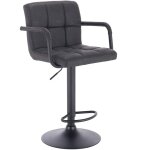 Woltu - tabourets de bar, anthracite, assise en similicuir, rotatif r�glable en hauteur, pied en m�tal ...