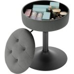 Woltu - tabouret de bar bas en velours avec espace de rangement, chaise de bar ronde, rglable 49, 5 ...