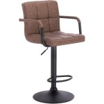 Woltu - tabourets de bar, brun fonc�, assise en similicuir, rotatif r�glable en hauteur, pied en m�tal ...