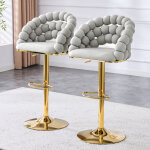 Tabouret bar chaises bar 52x38x112cm lot de 2 r�glable hauteur 65 � 112cm pivotante � 360� pieds m�tal ...