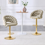 Tabouret bar chaises bar 52x38x112cm lot de 2 r�glable hauteur 65 � 112cm pivotante � 360� pieds m�tal ...