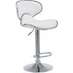 Tabouret de bar chaise de bar hauteur rglable avec repose pieds en synthtique blanc et mtal 100000078 ...