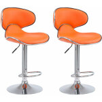 Décoshop26 - tabouret de bar chaise de bar x2 hauteur réglable avec repose pieds en synthétique orange ... Décoshop26 - tabouret de bar chaise de bar x2 hauteur réglable avec repose pieds en synthétique orange ...