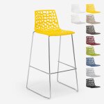 Tabouret de bar de cuisine grand soleil 74 cm design spider slitta - jaune