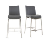Miliboo ? tabourets de bar gris fonc� ? lot de 2 ? assise en polyur�thane h70 cm ? pi�tement m�tal ? ...