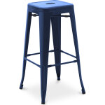 Privatefloor - tabouret de bar ? style industriel ? acier ? 76 cm ? stylix bleu fonc�