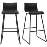 Miliboo ? lot de 2 tabourets de bar noirs 76 cm ? polypropyl�ne et m�tal ? hauteur d'assise 76 cm ? pour ...