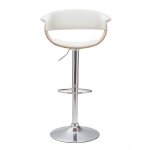 Tabouret de bar design réglable blanc et bois clair oktav Tabouret de bar design réglable blanc et bois clair oktav