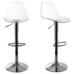 Tabourets de bar design rglables transparents (lot de 2) galileo