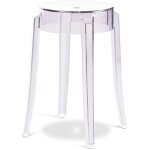 Tabouret de bar design transparent - 47cm - victoria queen transparent