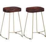 Tabourets de bar gavin lot de 2 bois de manguier massif vidaxl